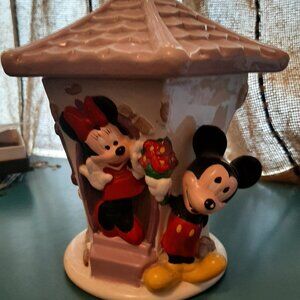 Teleflora ceramic jar vase mickey & minnie mouse